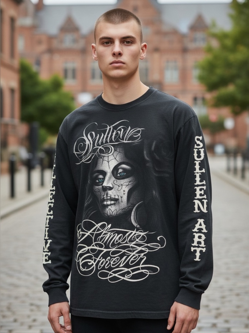Sullen Art Collective // Black Graphic Long Sleeve Tee